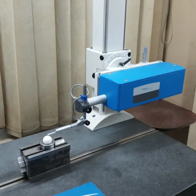 Hommel Etamic precision metrology system measuring a PTFE ball on a granite surface plate at Hemsun Engg. Industries quality control lab, Dahegam, Gujarat